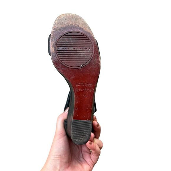 Chie Mihara Black Ruala Ankle Strap Wedge Heel Sandal - 36 / 6 - Picture 9 of 15